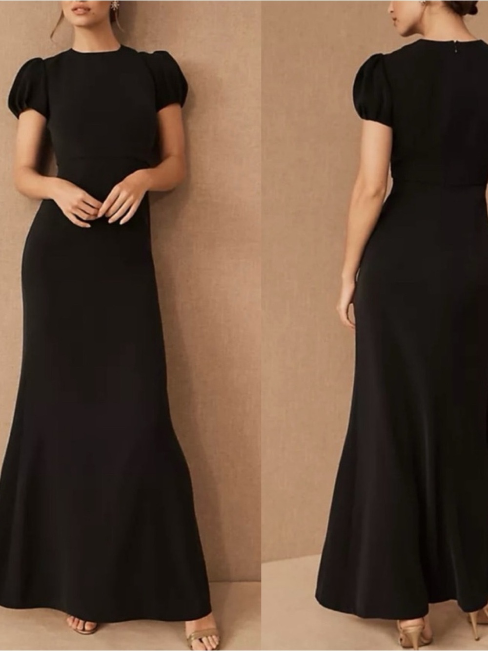 Sachin & Babi NWOT Linna Black Short Sleeve Maxi Dress Gown S (4)